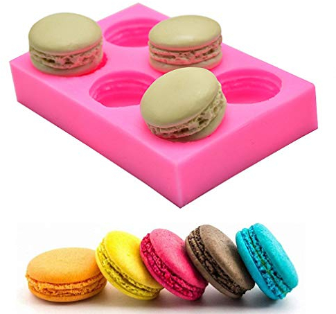 MoldFun 6-Cavity 3D Macaroon/Macaron Hamburger Silicone Mold for Fondant, Cake/Cupcake Decorating, Baking, Gum Paste, Chocolate, Candy, Polymer clay, Mini Soap, Bath Bomb