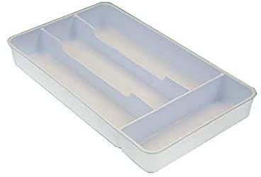 Denox 11010.050 Besteckkasten mit 4 Fächern, Weiß, Polypropylen, Einheitsgröße