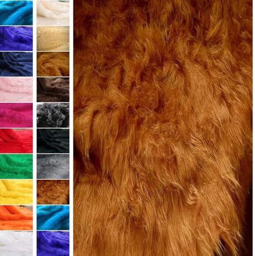 STOFFBOOK PFLEGELEICHT KUSCHEL FELL DECKEN REQUISITEN FOTOSHOOTING ACCESSOIRES DEKOFELL LONGHAIR FOTOGRAFIE STOFFE, D959 (Camel)
