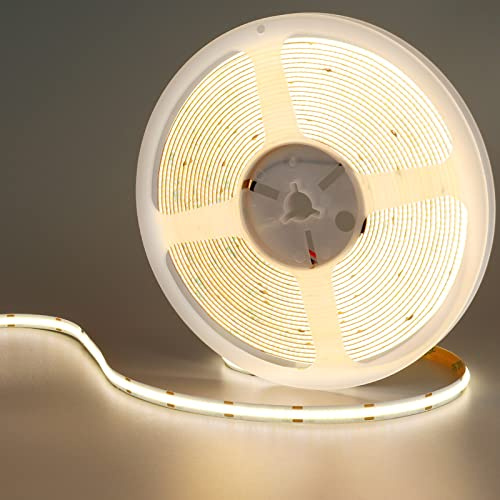 GOMING 24V 10M COB LED Strip Natürliches Weiß 4000K LED Streifen 384LEDs/M | LED Band Selbstklebend CRI 93+ Hohe Helligkeit 6800lm Nicht Wasserdicht IP20 für Heim Deko(Netzteil nicht Enthalten)