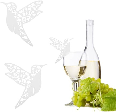 50Stück Schimmer Weiß Cut Vogel Glas Tischkarten Hochzeit Geburtstage Taufe Party Namenskarten für Weinglas Cup Hochzeitsfeier Champagnerglas Deko Gastgeschenk Tischdeko(Weiß)