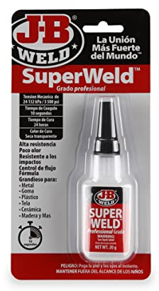 J-B Weld 33120SPA Super Weld Cyanacrylat - 20 g - Kleber - Kleber - Mehrzweck - Metall - Hohe Festigkeit - Präzision