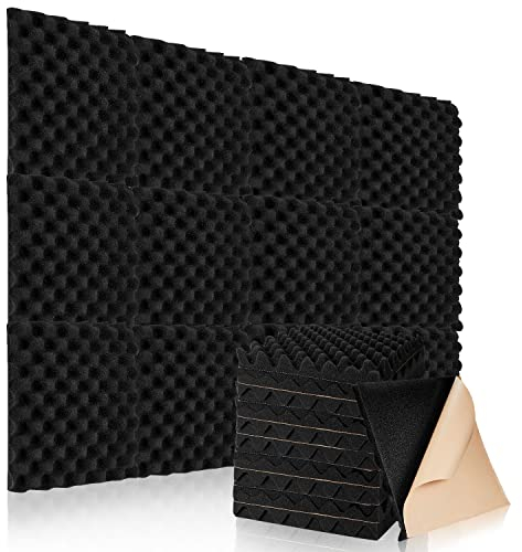 24 Stück Akustikschaumstoff Akustikpaneele Selbstklebend，Schalldämmung wand，30x30x3cm，schaumstoffplatte，Büro，Aufnahmestudios