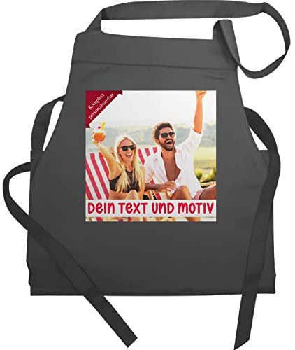 Geschenk mit Namen personalisiert by Shirtracer - Schürze - Bild Text Erwachsene - Eigenes Foto Geschenk I