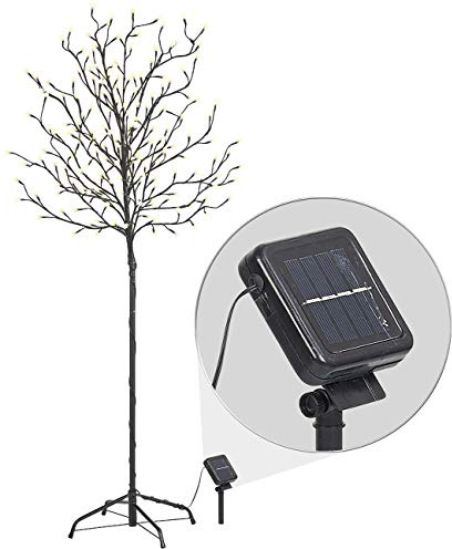 Lunartec Lichter-Baum: XLSolarLED-Lichterbaum mit 200 beleuchteten Knospen, Versandrückläufer (Solarleuchten mit Solarmodul, Solarleuchten mit Standfuß, Ostern)