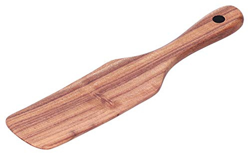 Spatula Holz, Kleiner Teakholz Pfannenwender Eierschaber Flacher Crepes Verteiler Küchen Utensilien zum Wenden, Servieren, Rühren, Mixen(23.5 * 5cm)