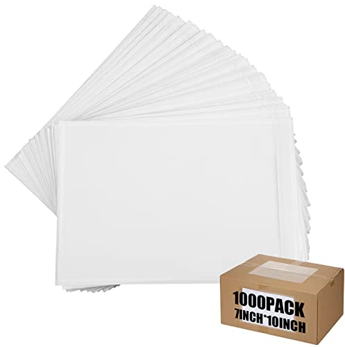 Geetery 1000 Pcs 7x10 Packing List Envelopes Clear Self-Adhesive Shipping Label Sleeves Bulk Mailing Slip Envelope Pouches Waterproof Loading Packing List Mailing Pouches for Shipping Supplies