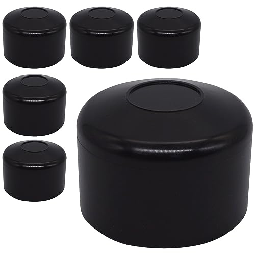 SKIR'CO (6 pièces) capuchons de poteau de clôture, capuchons ronds en plastique noir de 45 mm pour poteaux de clôture ronds, caches de poteau de clôture, couleur noire RAL 9005