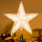 Weihnachtsbaumspitze Stern Warm Weiße Lichter Weihnachtsstern Beleuchtet Weihnachtsdeko Stern Weihnachtsstern Batteriebetriebener Christbaumspitze Star für Geburtstag