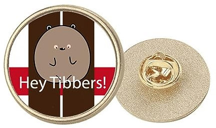 Hey Tibbers Art Deco Brosche, rund, Metall, goldfarben, M, Metall