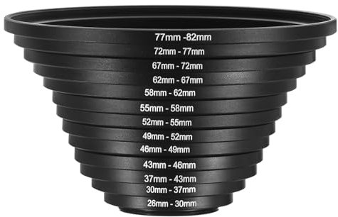 PATIKIL 13pcs Step Up Ring, Camera Lens Filter Adapter Ring Aluminum Filter Ring Adapter Set for Camera Lens Hood, 72-77MM, 77-82MM