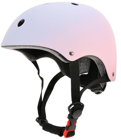 LOKJIJI Verstellbarer Kinder Fahrradhelm Skaterhelm für Mädchen Jungen Jugend, Farbe Farbverlauf Kinder Schutzhelme für Multi-Sportarten Fahrrad Skateboard Skaten, Rosa Blau, M