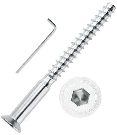 Confirmat Screws, 8 PCs M7 x 75mm, Hex Socket Drive Countersunk Self-Tapping Furniture Connecting Screw for IKEA Part 131348