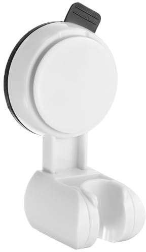 sourcing map Support de pommeau de douche à ventouse, pommeau de douche amovible et support mural à ventouse (forme de L, blanc)