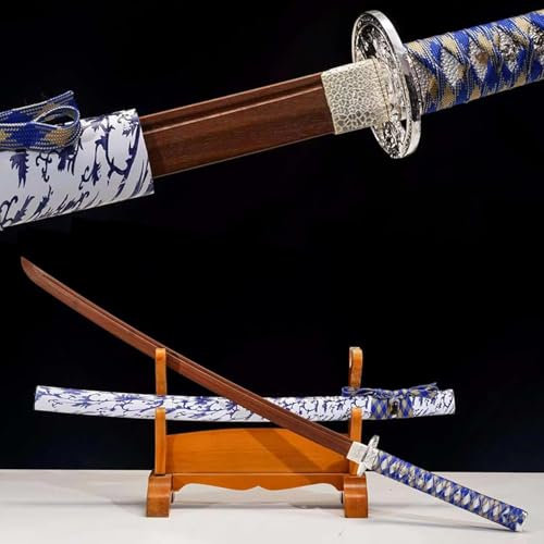 NJTIHG Natürliches schweres Holz-Bokken, handgefertigtes Samurai-Schwert mit Scheide, Japanisches Katana zur Ausstellung, Cosplay, Sammlung, Kendo/Iaido/Bushido-Training-103CM