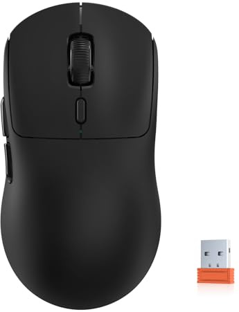 KYSONA Souris de Jeu sans Fil Ultra Légère 55 g – Capteur PixArt 3395, 26 000 DPI, 80 h d’Autonomie, 6 Boutons Programmables, 3 Modes (2,4G / Filaire/Bluetooth) – Compatible PC/Mac – Noir