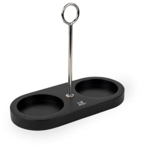PEUGEOT - Plateau Linéa Avec Poignée Inox - Pour Deux Moulins - Compatibles Avec La Plupart Des Moulins Peugeot - En Bambou - Coloris Noir Mat