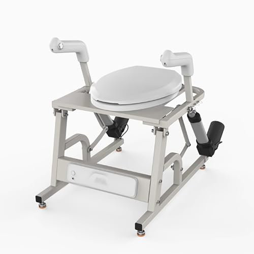 LBMED Rialzo Elettrico per WC, Ausilio Ergonomico E Intelligente per Il Sollevamento del WC con Copertura Igienica E Doppi Corrimano Antiscivolo, Angolo Sollevamento 22° E velocità Sollevamento 9mm/s