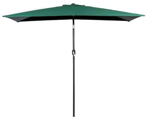 NOIRDA Demi-Parasol Rectangulaire De 250 X 130 Cm, Protection UV, Parasol D'extérieur avec Manivelle, Auvent Polyester Imperméable, pour Balcon, Jardin, Terrasse.(Green)