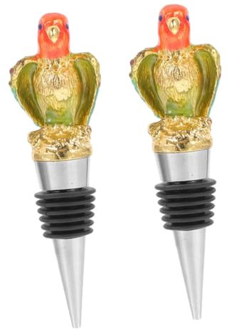 TOPPERFUN 2stücke Weinverschluss Aus Metall Mit Papageiendesign Wiederverwendbar Tropffrei Für Weinflaschen Dekorativ Für Home Bar Party