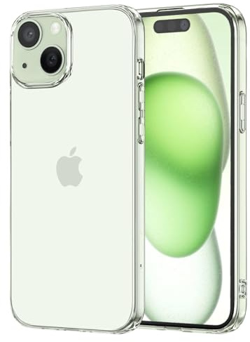 NEW'C Skal Case för iPhone 15, Transparent TPU Stötsäkert | 6,1 tum, Stötsäkert, Tunt, Reptåligt