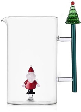 Ichendorf Christmas Tales Brocca Manico Albero di Natale e Babbo Natale 1,5L Vetro Borosilicato