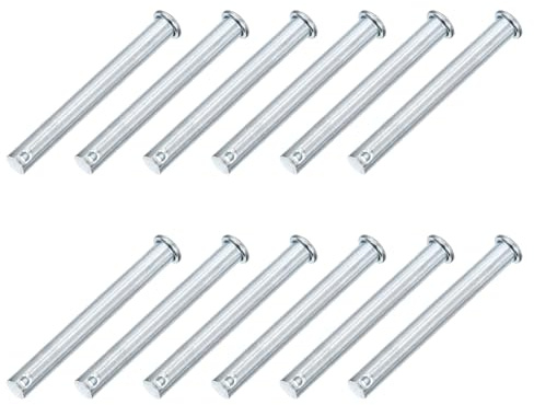 QUARKZMAN 12Stück M10 x 85mm Einloch Bolzen Aus Zinkbeschichtetem Kohlenstoffstahl Mit Flachen Kopf Für Anhänger Verriegelung Mechaniker Reparatur Möbelmontage Industrielle Ausrüstung