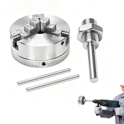 Dreibackenfutter, Mini Drehmaschine Drehfutter, Zinklegierung M12x1 Spannfutter, Mini Drehfutter Set für Holzbearbeitung und kleine Metall Werkzeugmaschinen