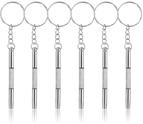 BLPRKOT 6 Pezzi Cacciavite per Occhiali, Cacciavite Multifunzione Kit Di Riparazione, 3 In 1 Cacciavite Da Tasca A Doppia Punta, Per Riparazione Occhiali, Orologi, Gioielleria