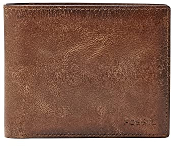 Fossil Brieftasche für Männer Derrick, Leder Bifold braun 11,4 cm L x 2,5 cm B x 9,5 cm H ML3687200