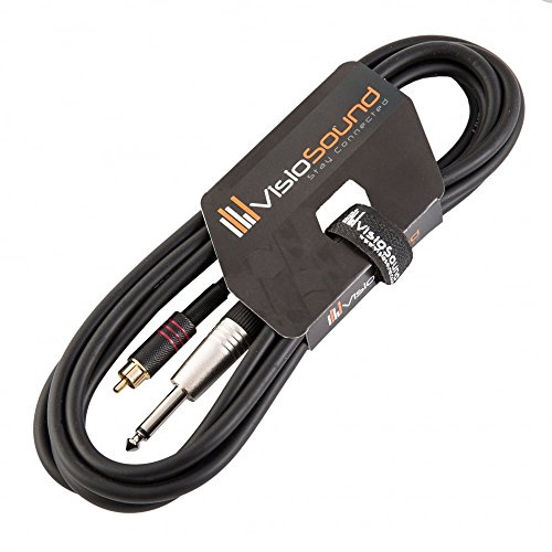 6.35mm 1/4 Mono Jack Plug to RCA Phono Audio Lead Signal Patch Cable (3m) | Noiseless OFC Audio, Signal, Patch Cable for Stage & Studio