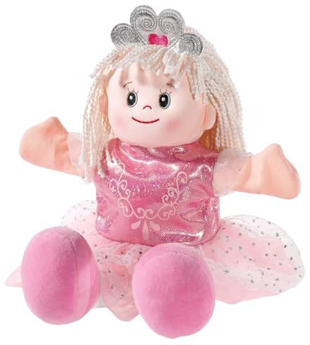 Heunec 395077 Plüschtier, Handspielpuppe, Puppentheater, Prinzessin, rosé, 30 x 27 x 7 cm