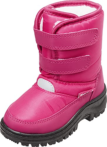 Playshoes unisex barn vinterbootie snösko, Rosa kardborreband, 24/25 EU