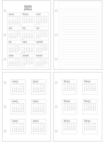Rayher 50230000 Jahresübersicht 2021, A5, FSC Mix Credit, Monatsstick.+Notizzett, SB-Btl 15 Blatt, Natur, Normal