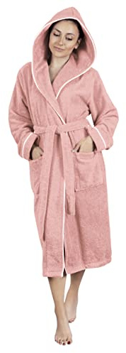 LAYNENBURG Peignoir Femme Polaire Robe de Chambre Femme Polaire avec Capuche - coton Douce S-XXXL - Chaud, Confortable & Cosy pour l'Hiver et l'été