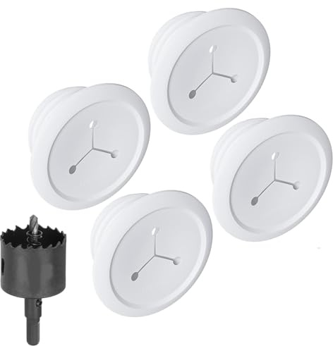 ECHOGEAR Wall Cable Hiders for Cable Management - 2.25 Mini Cord Hider Conceals 3 Low Voltage Cables Behind Wall - Perfect for Speakers, Mounted TVs, Desks & More - White 4-Pack