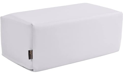 pader medi.tech Orthopädisches Entlastungskissen, Positurkissen 50x25x20cm I Bandscheibenkissen, Stufenkissen, Lagerungskissen für Beine mit festem Schaumkern (01 Weiß)