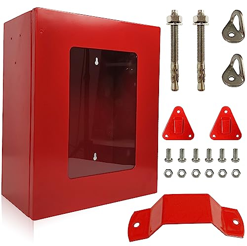 ISOP Wall Mounted Cabinet for Fire Escape Ladder 4m - Storage for Fire Rescue Stuff or AED Defibrillator - with Hooks for Fire Extinguishers - Cabinet Wall-Fixed - Universal Access Box - Key Box