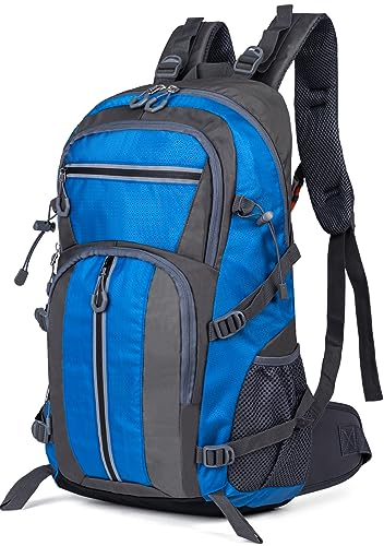 GreenTaya 40L Wanderrucksack Große Trekkingrucksack Herren Wasserdichte Outdoor Wandern Rucksack mit Reflexstreifen Atmungsaktivem Reiserucksack für Camping Hiking Radfahren Klettern(Blau)