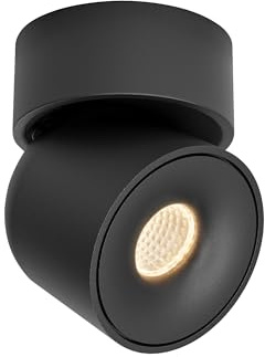 Aisilan 7W Dimmable LED Ceiling Spotlight, Adjustable Directional Surface Flush Mount Lighting, Wall Spot Lights Indoor Accent Fixture Fitting for Kitchen Bedroom Living Room, 3000K, Black