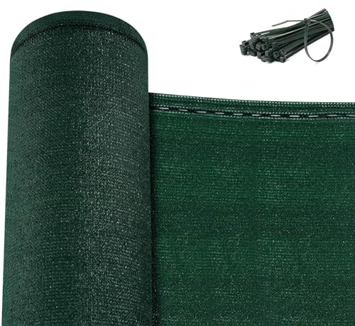 WOLTU Rete Ombreggiante 1x6 m, Frangivista per Recinzione Giardino, Telo Frangivento da Esterno, con Occhielli e Fascette, Resistente alle Intemperie, per Balcone, in HDPE 180g/m², Verde