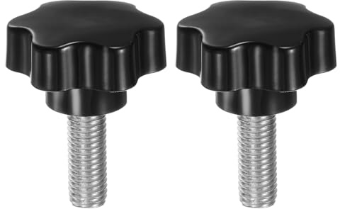 QUARKZMAN 2 Stück Rändelschrauben mit Sterngriff M12 x 35mm x 46mm Sterngriffschraube Kunststoff Knopf Edelstahl 304 Gewindebolzen Klemmschraube Sterngriffmutter Klemmknopf für Maschine