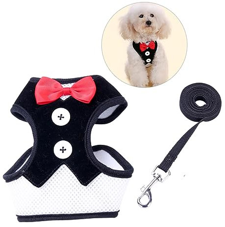 Supvox Hundegeschirr Weste Mit Schleife Atmungsaktiver Brust Und Rückengurt Aus Innovativem Material Kariertes Design Für Kleine Und Mittelgroße Hunde Haustierbedarf