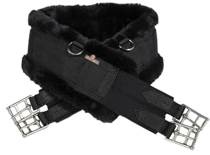 Kentucky Horsewear - Sattelgurt - Wolle/Fell - Schwarz/Schwarz 130cm