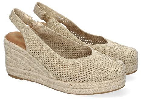 shoes&blues.es Sandalia de Mujer con Cuna de Yute, Diseno Calado, Elegante y Comodo con Puntera Cerrada y Cierre Elastico, Ideales para Primavera-Verano.