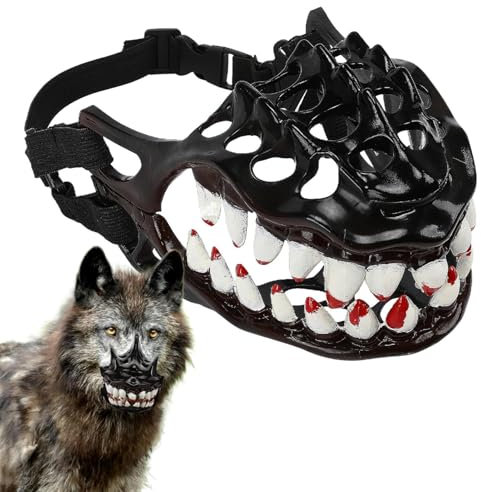 Halloween Dog Hoz Con Los Dientes - Disfraz De Perro Halloween Espeluznante Hocico Para Perros - Hocico Para Perros De Hombre Lobo, Hoción De Perros Hilarante, Ajustable Para Perros Pequeños, Medianos