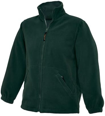 COOZO Unisex Childrens Classic Full Zip Fleece Jacket - Bottle Green - 9-10 Years