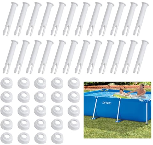 SIGANDG Intex Pool Ersatzteile, Stift Splint Pin Pool (24 Stück) | Pools Replacement Ersatzteile,6cm/2.36in Länge Ersatzteile Frame Pools,Stifte und Dichtungen Geeignet für Rahmenschwimmbäder