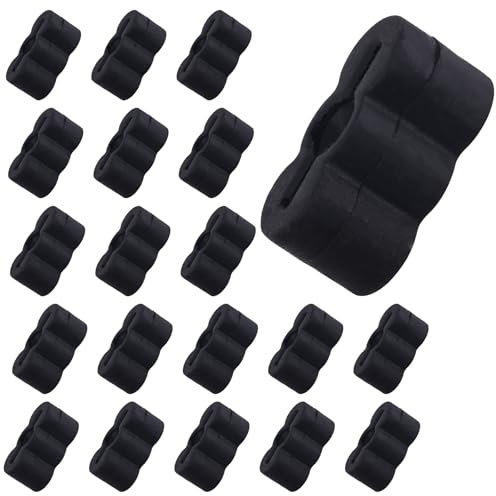 Tinoaly 20pcs Drawer Stoppers Slide Bumper, Universal Rubber End Stopper Stops Replacement Parts Accessories for Drawer Slides Tracks Cabinet Dresser (Black)