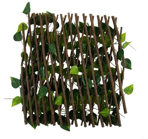 RichVibe Clôture de feuilles artificielles, treillis de jardin avec fausses feuilles de lierre décoratif pour jardin, terrasse, balcon